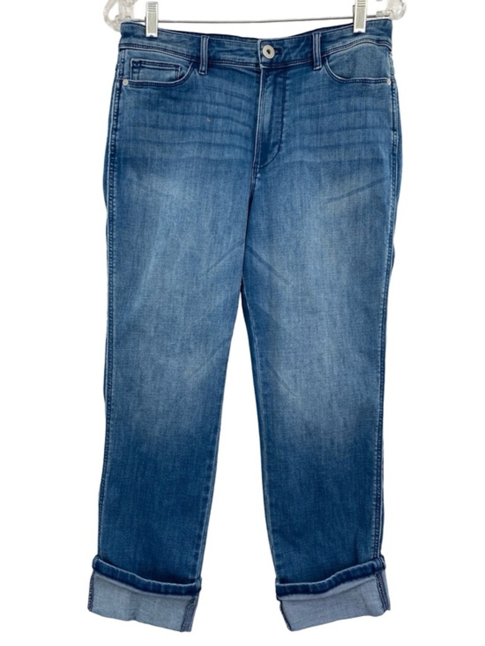 J. Jill High Rise Cropped Cuffed Straight Leg Jeans Size 8